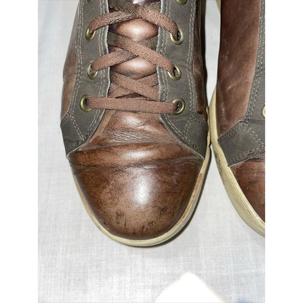 Footjoy Golf Sneaker Mens Size 8.5 M Brown Leather Lace Up Small Plastic Cleats